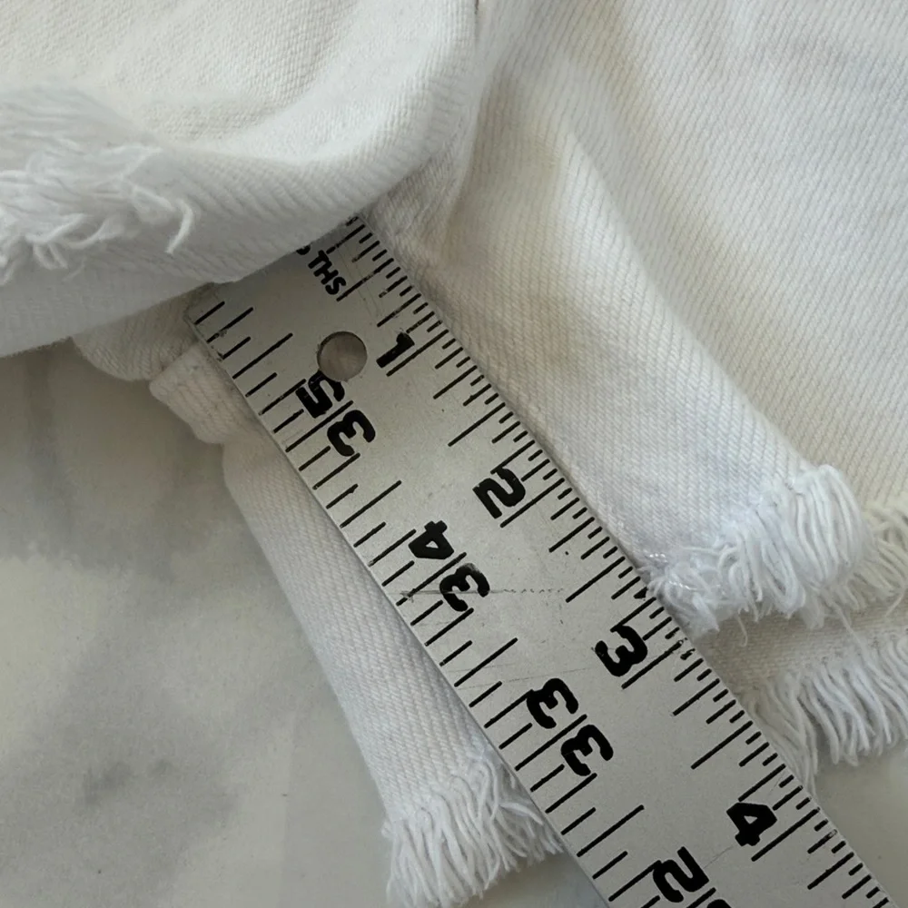 Zara White Distressed Cut Off Jean Shorts Girls 13/14